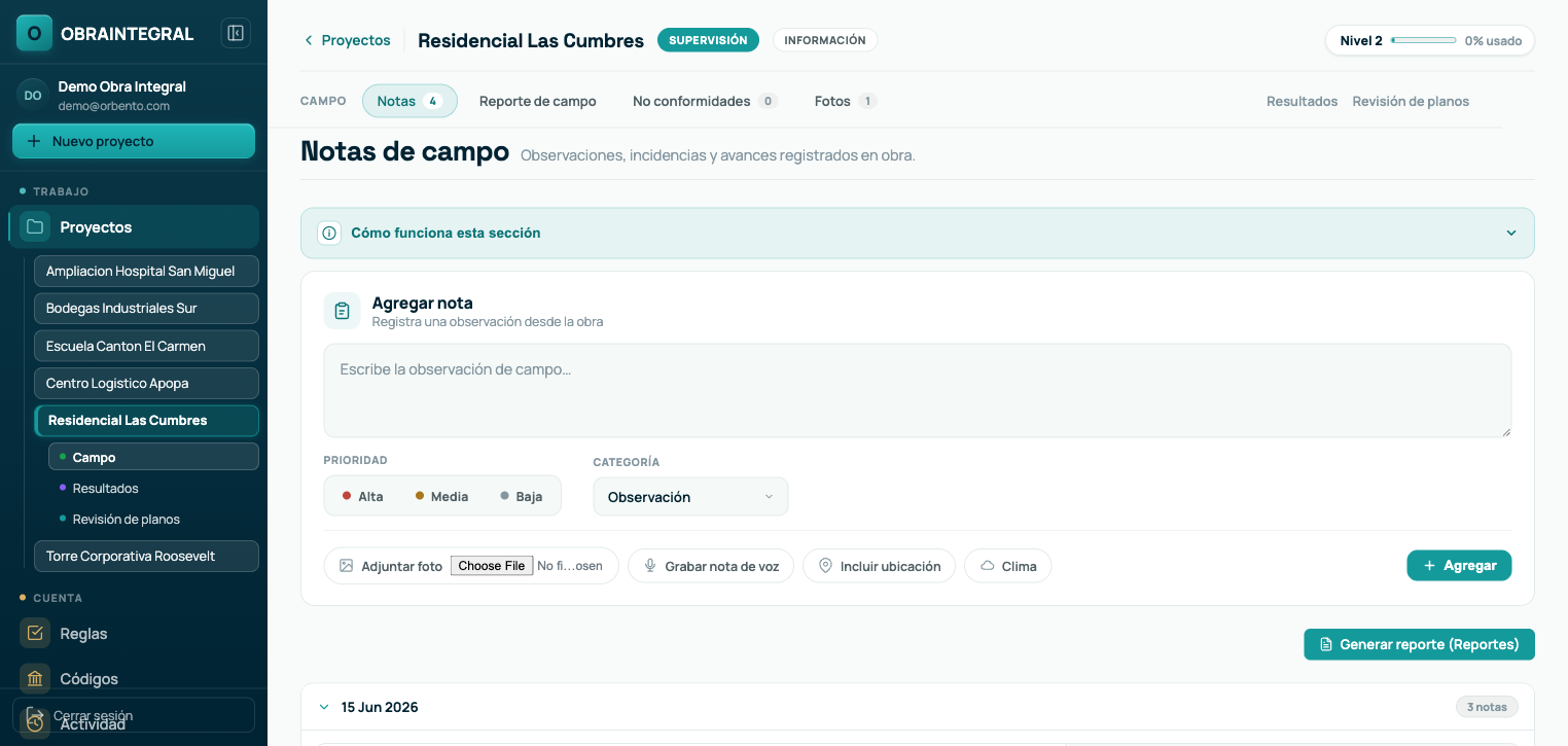 Notas de campo